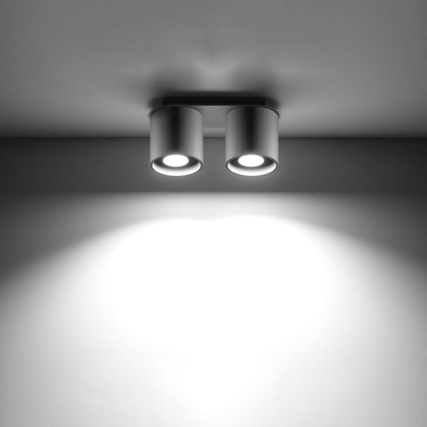 Plafoniera da soffitto in acciaio 2xGU10 ORBIS 2 in Alluminio