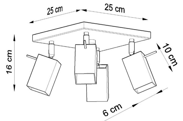 Lampada da soffitto 4xGU10 MERIDA 4 Orientabile in Acciaio