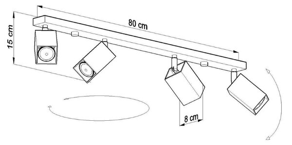 Plafoniera da Soffitto 4xGU10 MERIDA 4L Orientabile in Acciaio