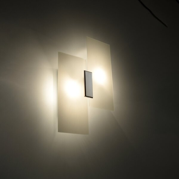 Lampada da Parete 2xE27 FABIANO in Acciaio e Vetro
