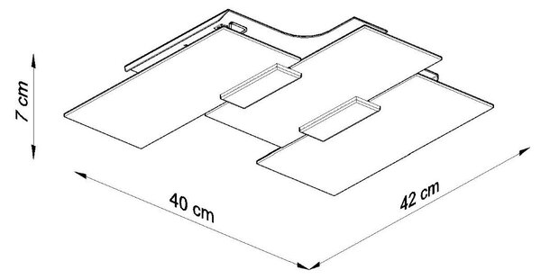 Plafoniera da Soffitto 3xE27 FABIANO in Acciaio e Vetro