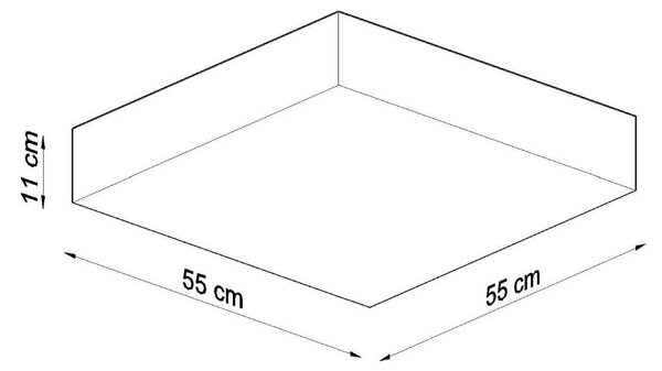 Plafoniera da Soffitto Quadrata 4xE27 HORUS 55x55 cm in PVC