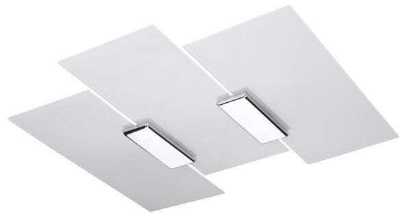 Plafoniera da Soffitto 3xE27 FABIANO in Acciaio e Vetro