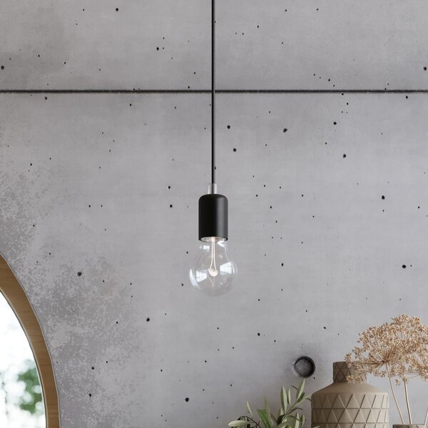 Lampadario a Sospensione 7xE27 EDISON 7 in Acciaio Nero