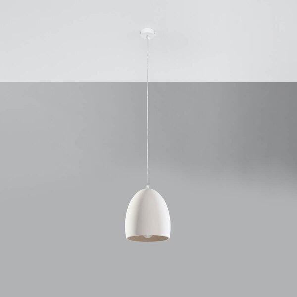 Lampada a Sospensione FLAWIUSZ E27 in Ceramica Bianca