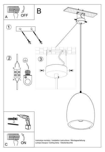 Lampada a Sospensione FLAWIUSZ E27 in Ceramica Bianca