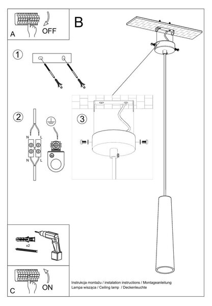 Lampada a Sospensione ELECTRA GU10 in Ceramica Bianca
