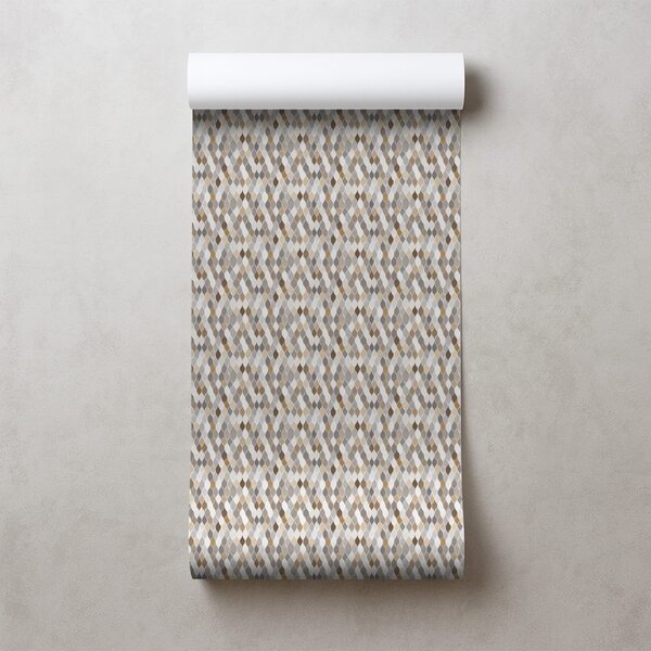 Carta da parati – Geometria marrone-beige su grigio