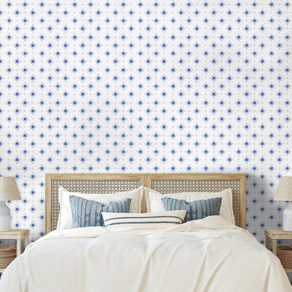Carta da parati – Ornamenti floreali blu