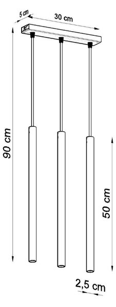 Lampadario a Sospensione 3xG9 PASTELO 3 in Acciaio