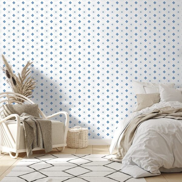 Carta da parati – Diamanti geometrici blu