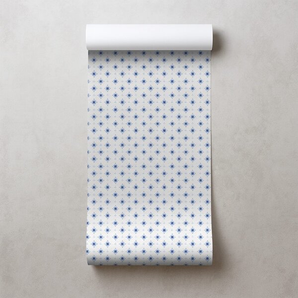 Carta da parati – Ornamenti floreali blu