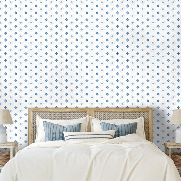 Carta da parati – Diamanti geometrici blu