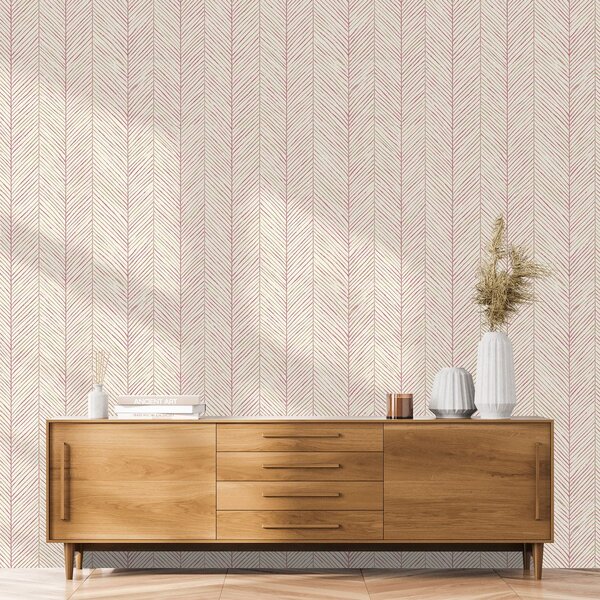 Carta da parati – Delicato motivo chevron rosa
