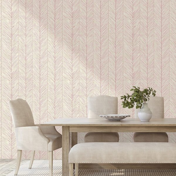 Carta da parati – Delicato motivo chevron rosa