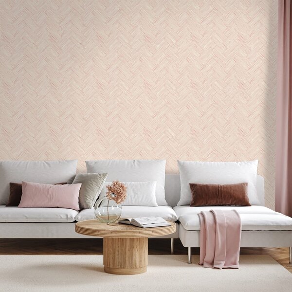 Carta da parati – Elegante texture beige intrecciata