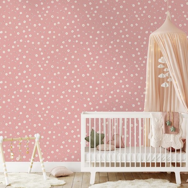 Carta da parati – Piccoli fiori rosa