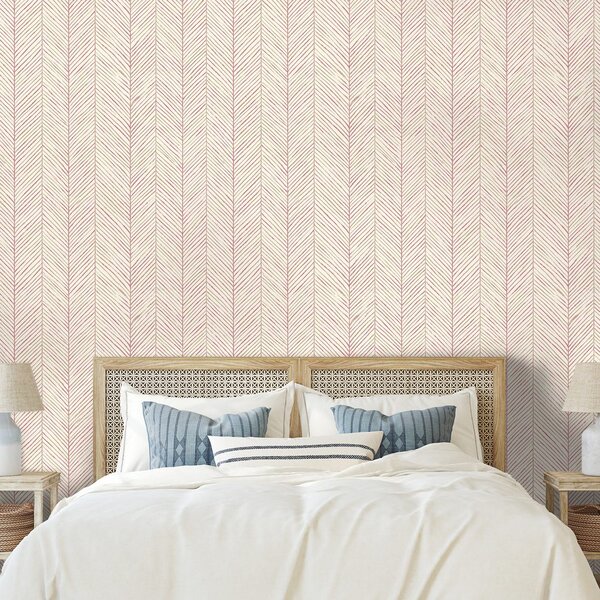 Carta da parati – Delicato motivo chevron rosa