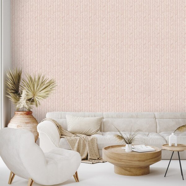 Carta da parati – Delicati motivi geometrici rosa