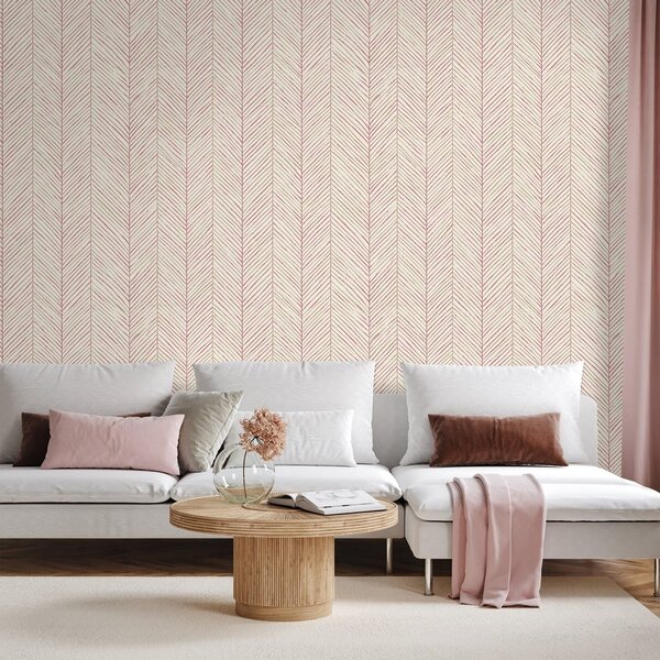 Carta da parati – Delicato motivo chevron rosa