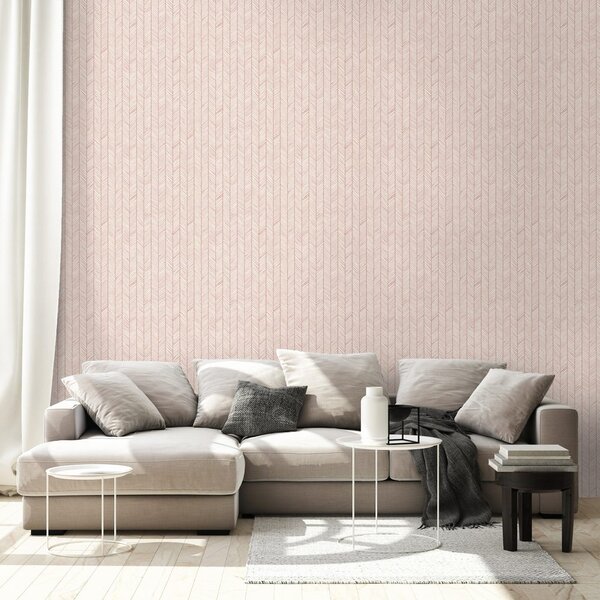 Carta da parati – Delicati motivi geometrici rosa