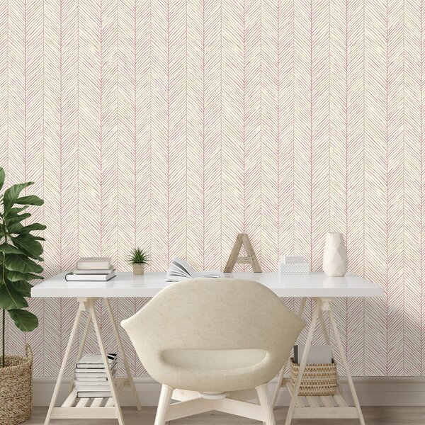 Carta da parati – Delicato motivo chevron rosa
