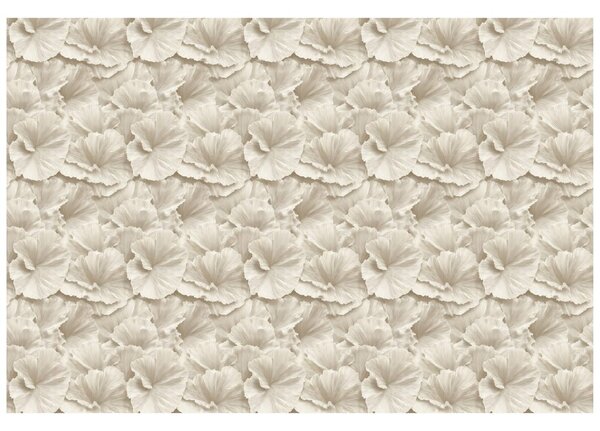 Carta da parati – Fiori beige in stile delicato