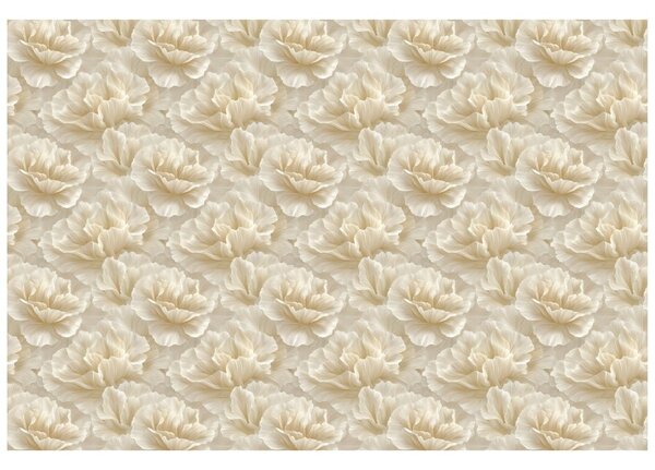 Carta da parati – Fiori crema in stile vintage
