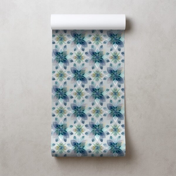Carta da parati – Fiori blu ad acquerello
