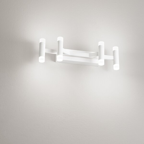 Applique Contemporanea Candles Metallo Bianco Opaco Acrilico Led 24W 3000K