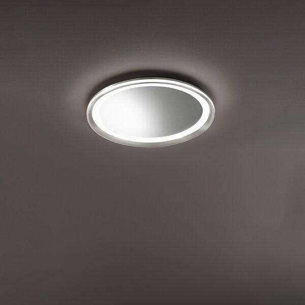 Plafoniera Moderna Mirò Metallo Grigio Titanio E Silicone Led 38W 3000K D40Cm