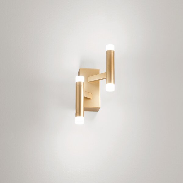 Applique Contemporanea Candles Metallo Oro Spazzolato Acrilico Led 12W 3000K