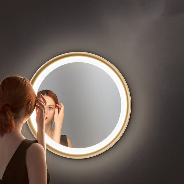 Plafoniera Moderna Mirò Metallo Oro Spazzolato E Silicone Led 38W 3000K D40Cm