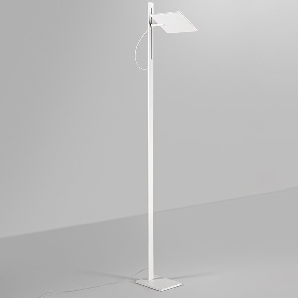Piantana Moderna Radiante Metallo Bianco Opaco Acrilico Led 24W Cct Dimmerabile