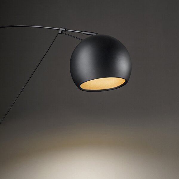 Piantana Moderna Pulley Metallo Oro E Nero Opaco 1 Luce E27