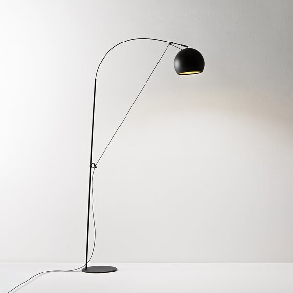 Piantana Moderna Pulley Metallo Oro E Nero Opaco 1 Luce E27