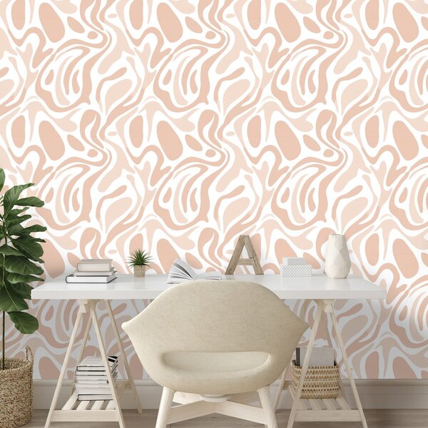 Carta da parati – Onde beige organiche