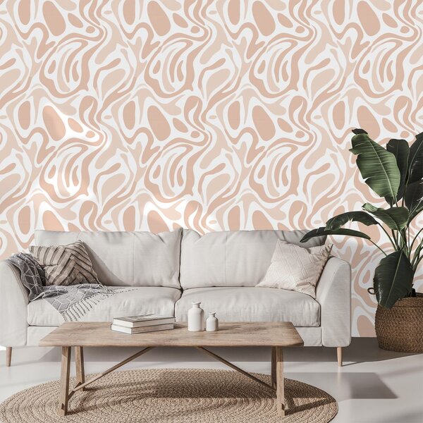 Carta da parati – Onde beige organiche