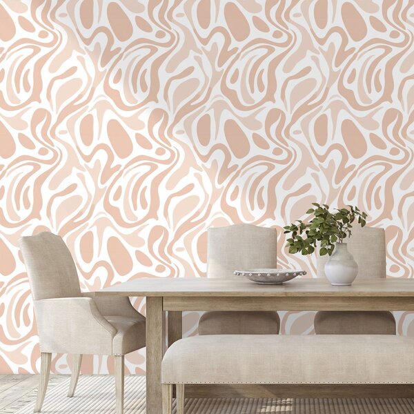 Carta da parati – Onde beige organiche