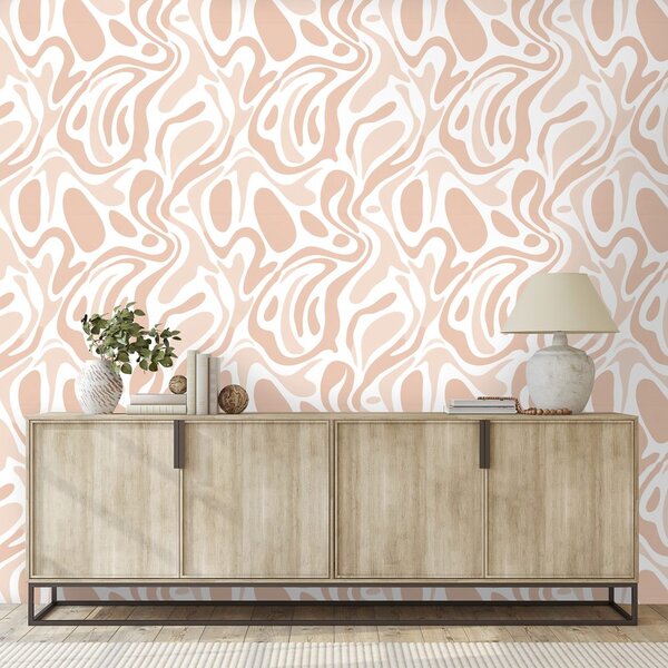 Carta da parati – Onde beige organiche