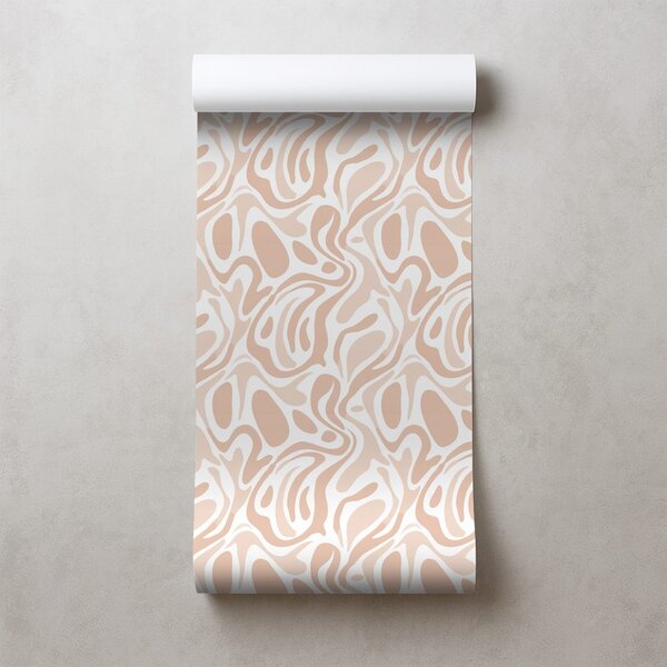 Carta da parati – Onde beige organiche