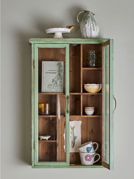Vetrina verde in legno di abete 13,5x80 cm Hazem - Bloomingville