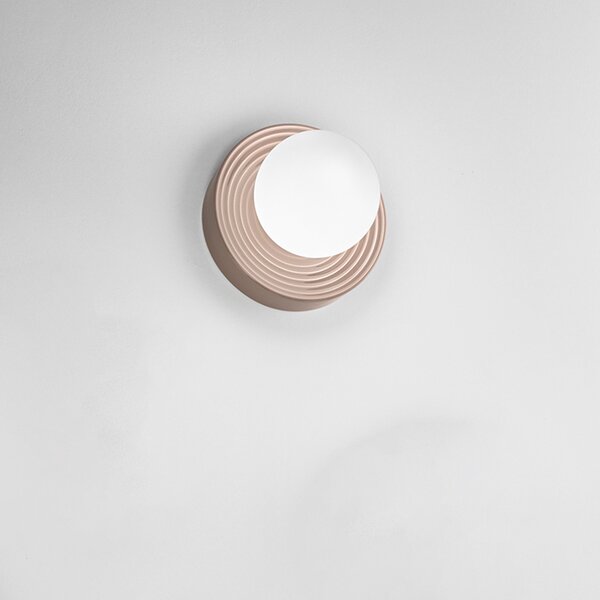 Applique Contemporanea Ceramic Tortora Vetro Bianco 1 Luce G9 Ip20