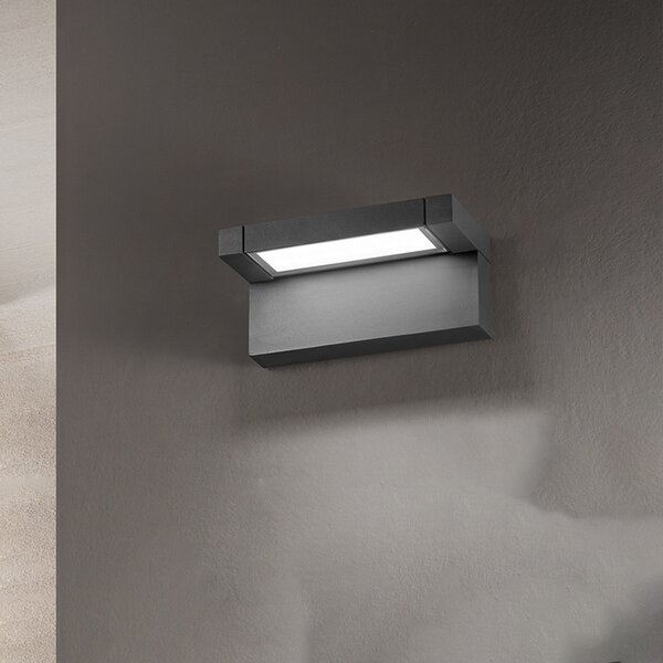 Applique Esterno Moderna Display Alluminio Antrcite Led 20W Cct Ip65