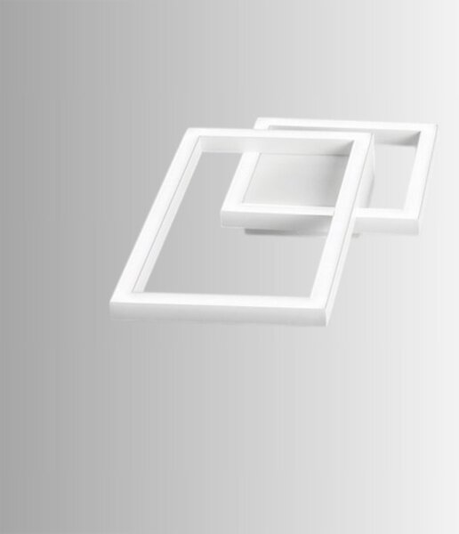 Plafoniera Moderna Cross Alluminio Bianco Opaco Led 20W Dimmerabile Ip20
