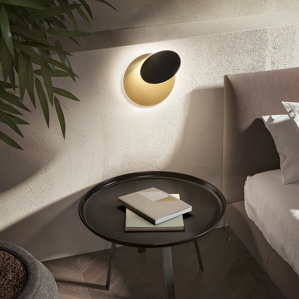 Applique Moderna Drum Metallo Oro Nero Led 22W Ip20