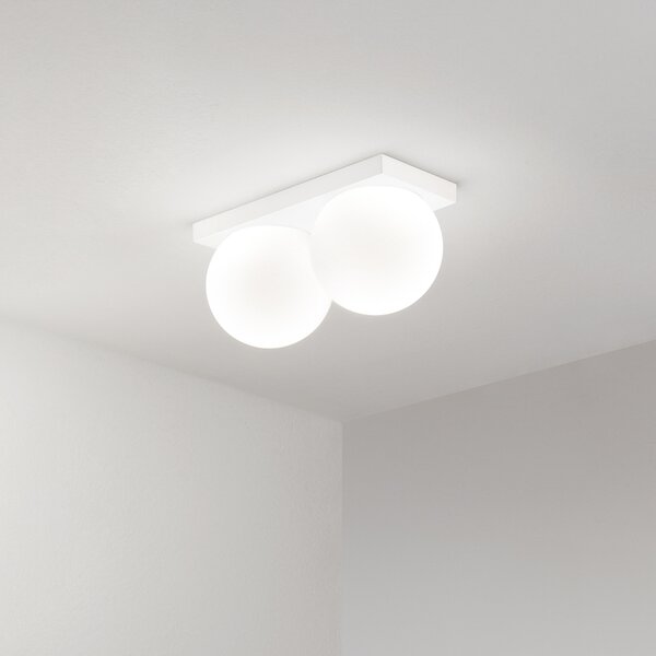 Plafoniera Moderna Dot Metallo Bianco Opaco Led 16W Ip40