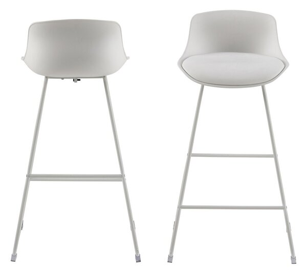 Sgabello da bar bianco (altezza della seduta 76 cm) Tina – Actona
