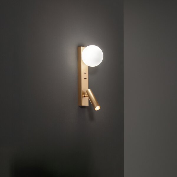 Applique Moderna Fog Metallo Oro Spazzolato Luce Led G9 Ip20