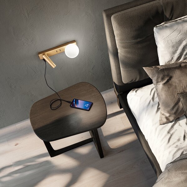 Applique Moderna Fog Metallo Oro Spazzolato Luce Led G9 Ip20
